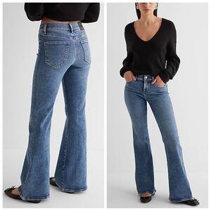 NWT Express 70's Flare Midrise Blue Jeans Women's Size 6 Regular Medium Wash